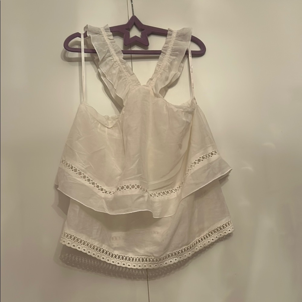 White Flowy Sleeveless Top